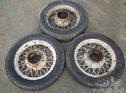 Unidentified wheels / tyres ( & parts) for a variety of British cars