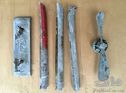 Fiat 509 cast aluminium door pillar sections, fan and engine cover