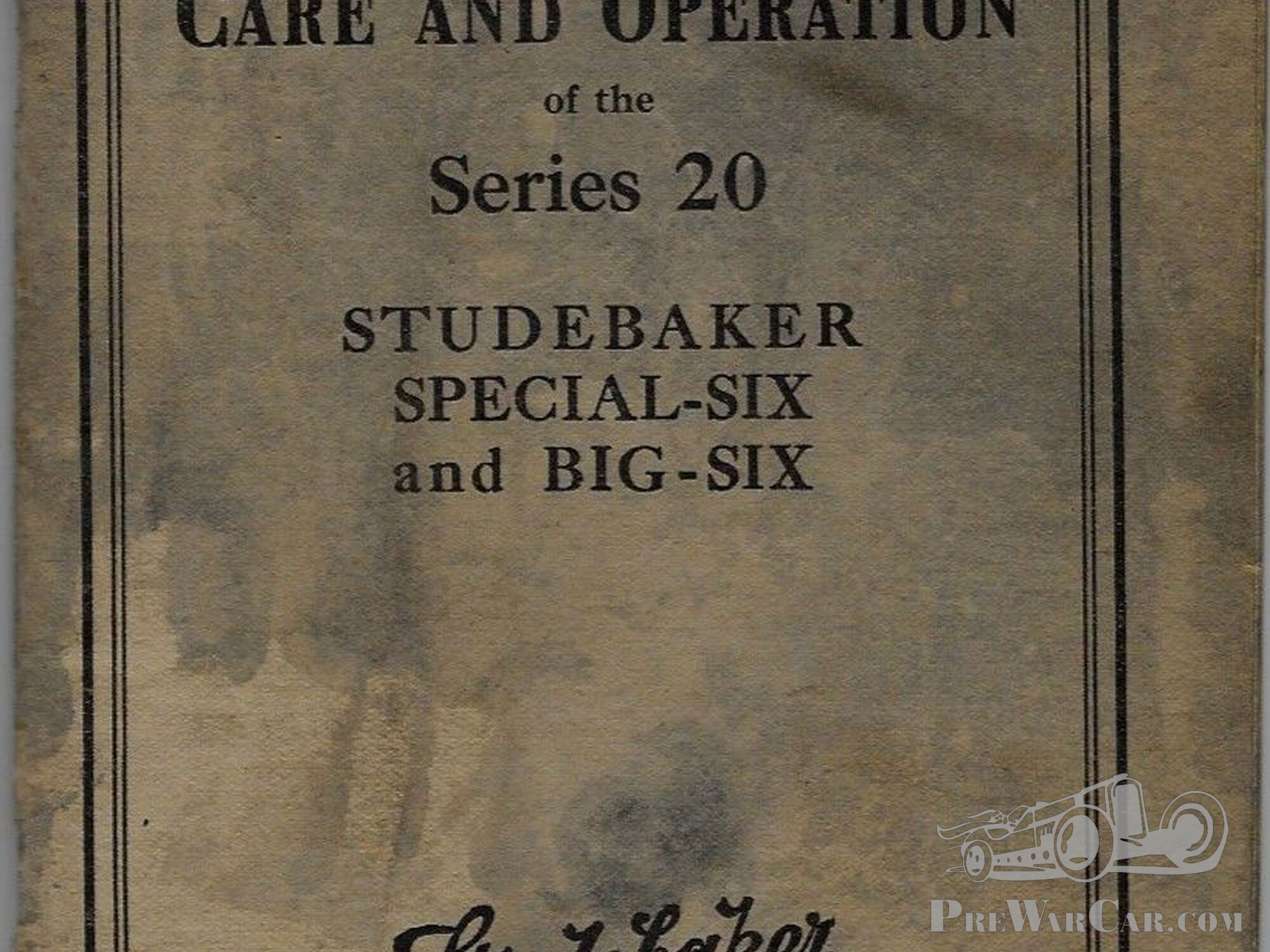 Studebaker Six manual handbook