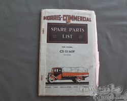 Morris Commercial documentation (parts book) for Morris Commercial
