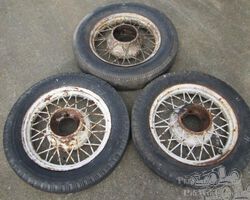 Unidentified wheels / tyres ( & parts) for a variety of British cars