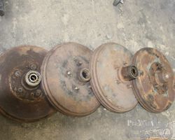 Delahaye set of 4 Break Drums w/Hubs for solid wheels
