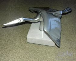 Delightful Stork mascot for radiator cap or mantlepiece