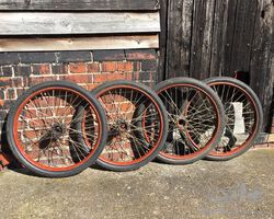 4 x Vintage Car Beaded Edge Wheels With Tyres for  Veteran Car or Cyclecar.