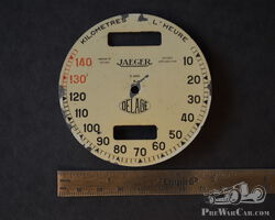 3" Delage Speedometer Dial by Jaeger 0-140 Nice Patina