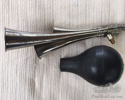 Triple Flute Horn - Neat and German Made.  Beautiful Patina and Sound.