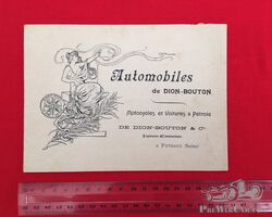 Original 1899 de Dion Bouton Sales Brochure covering range - Tricycle through to Vis a Vis