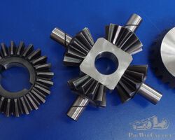 Differential cross, planet gear, halfshaft bevel gear,