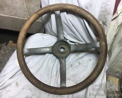Large wood steering wheel