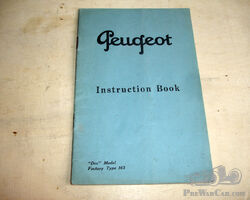 Original Peugeot "DOC" Type 163 Instruction Book