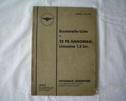 Hanomag 1,3 Ersatzteilliste 1939