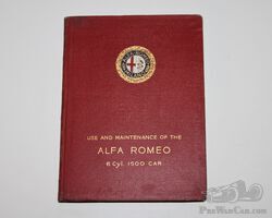 Alfa Romeo 6c 1500 Owners Handbook