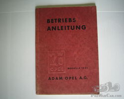 Opel 2,0 Liter /1935 Betriebsanleitung
