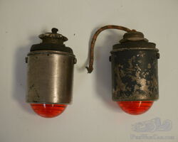 Turn signal lights , amber glass lenses, made in France