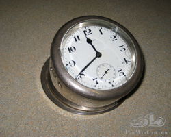 Edwardian / early Vintage Angle Mounted Dashboard Clock, Original Nickle Plating