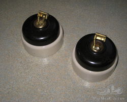 Edwardian Early Vintage Dual Pole Magneto Switches Pair New Old Stock