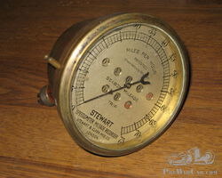 Early Brass STEWART LONDON Speedometer with Trip 75 mph