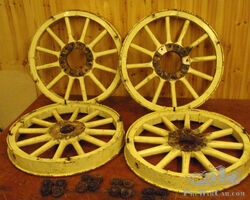 Edwardian wooden artillery wheels
