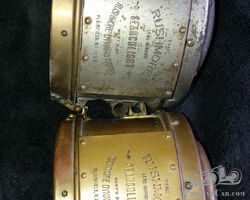 PAIR OF RUSHMORE 7 INCH/18CMS BRASS HEADLAMPS