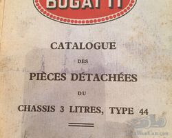 Original Bugatti T44 Parts book (Catalogue pièces détachées)