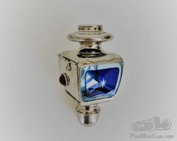 Lucifer Silvered Operalamp with blue glass (with star)