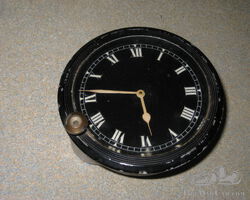 Jaeger 8 Day Black Dial Car Clock for Vintage Bentley