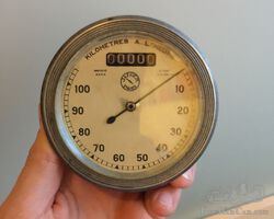 Jaeger Compteur De Vitesse Voiture Ancienne 1920 Fond Blanc 100km/h