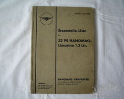 Hanomag 1,3 Ersatzteilliste 1939