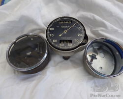 80mm Jaeger speedo & 2 spare cases (with glass/rim)