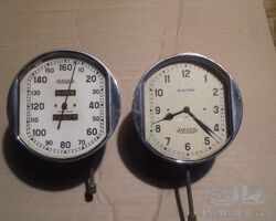 Jaeger speedo with white background,160 km/h,120mn diameter