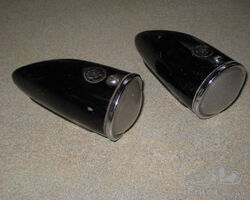 Pair of Lucas 1130 Side Lamps with Glass lenses