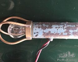 Vintage inspection lamp with magnetic base.
