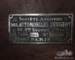 Badge for peugeot type 143