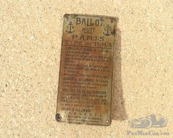Ballot RH3 (8 cylinders) brass plate