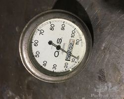 OS white speedometer 110km/h