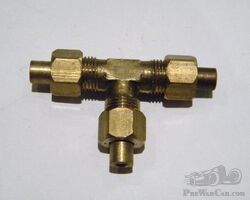 NOS Brass 3-Way Pipe Union.