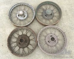 Four 4.50×17 inch wheels for Austin Seven