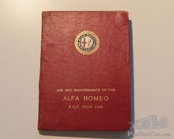 Alfa Romeo 6c 1500 Owners Handbook