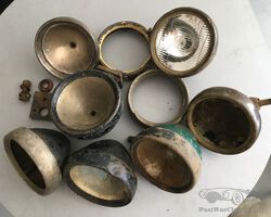Lot of 1920s Lucas headlights