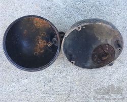 Pair of 1930s headlight housings for Austin Seven
