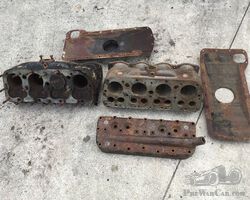1920s Austin 12/4 engine blocks 2×, one head and 2 sumps