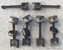 Austin Seven connecting rods with pistons