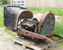 Cadillac V8 engine in frame. Model 59.