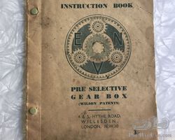 ENV Preselective Gearbox Instruction Book AC Invicta MG Riley