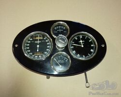 Bugatti type 40 and 44 complete dashboard with overhauled instruments and clock
