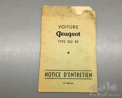 Peugeot 202 BH owner's manual