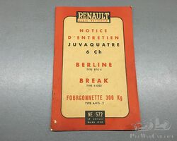 Renault Juvaquatre owner's manual