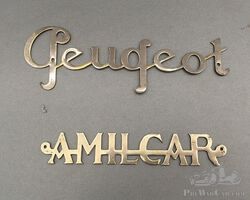 AMILCAR and PEUGEOT badge