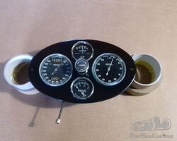 Bugatti dashboard all with original and overhauled meters, tachymeter 160 km/h and rev counter 5000 rpm, with beveled glasses