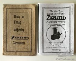 ORIGINAL 1918 AND PHOTOCOPY 1928 ZENITH CARBURETTOR MANUALS.